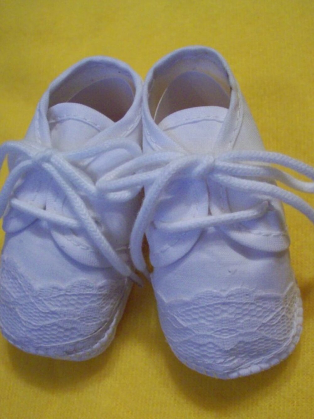 Infant baby boy white cotton christening baptism shoes size 2 infant
